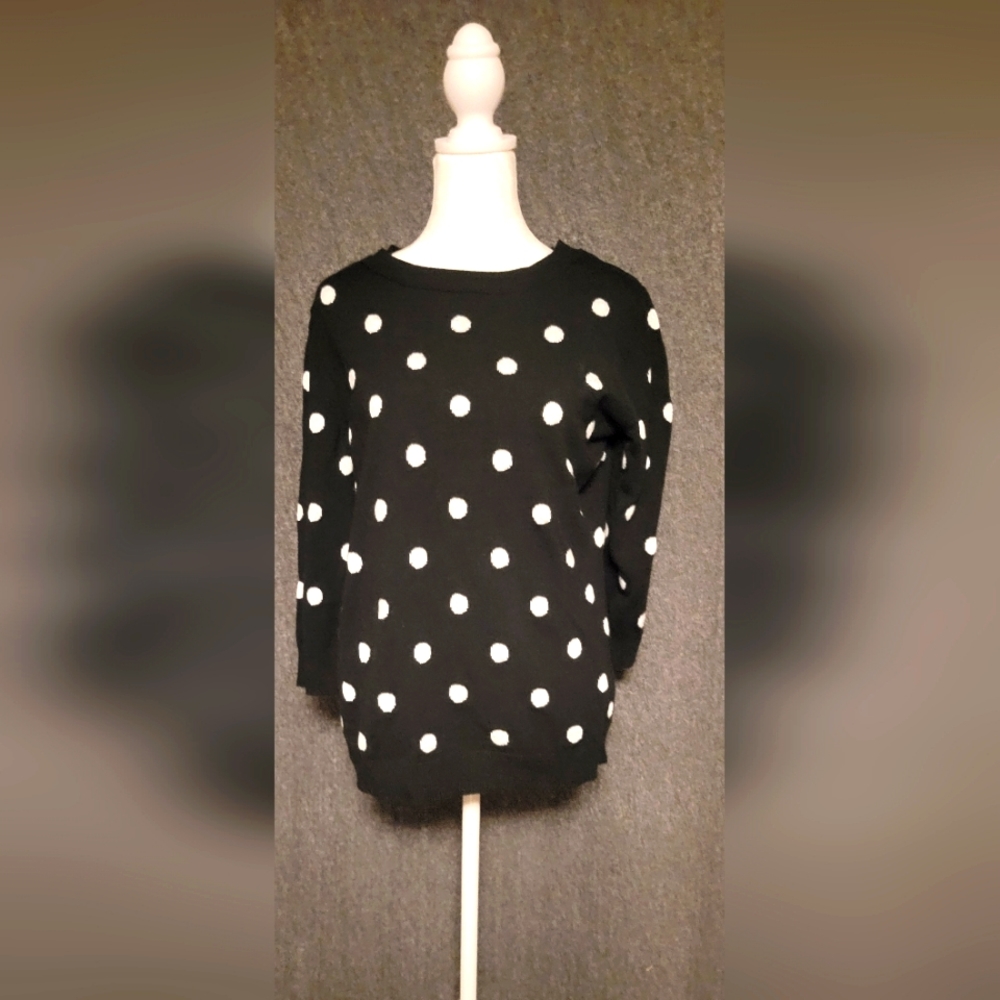 New York and company black and white polka dot sweater